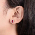 Boucles d'oreilles Lilo argent ruby naturel