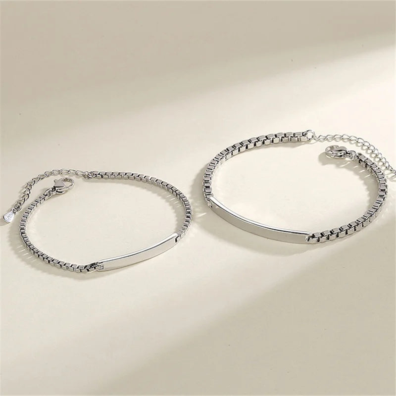 Bracelet couple Blake argent