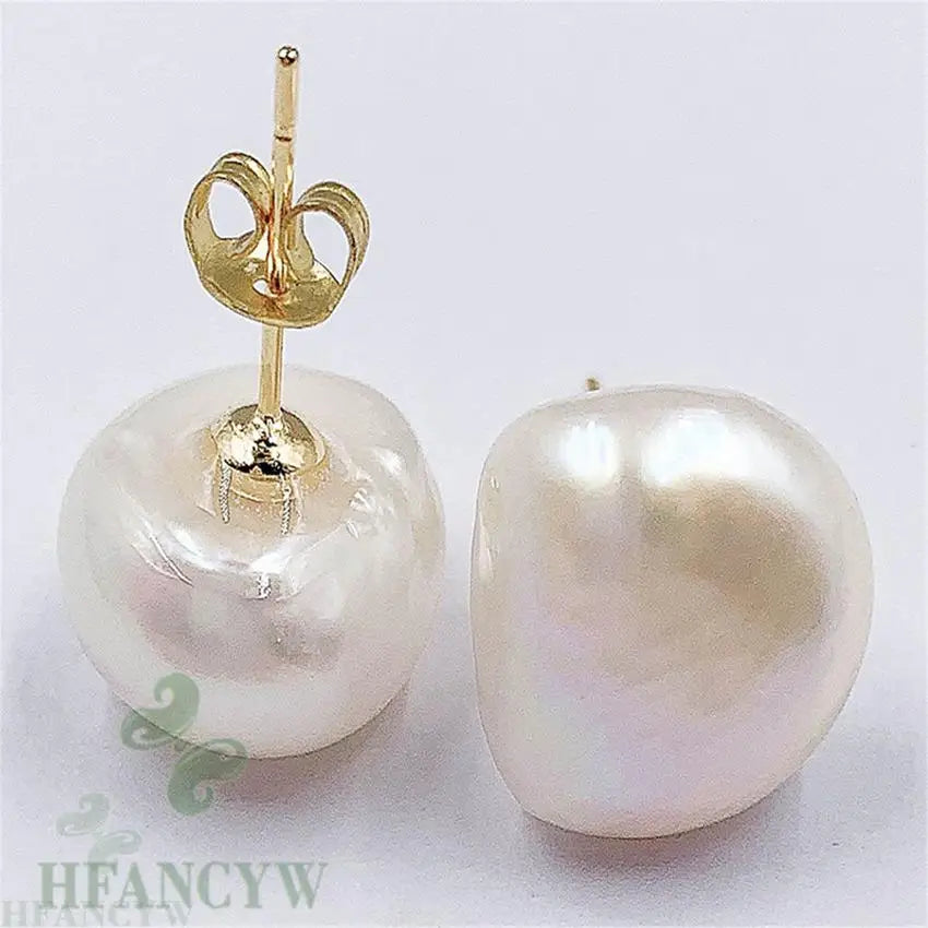Boucles d'oreilles perles baroque 14K