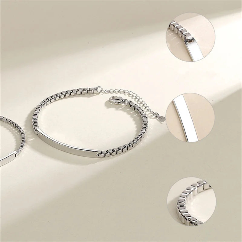 Bracelet couple Blake argent