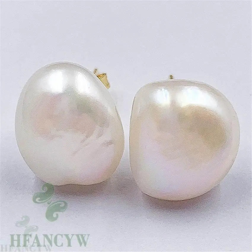Boucles d'oreilles perles baroque 14K
