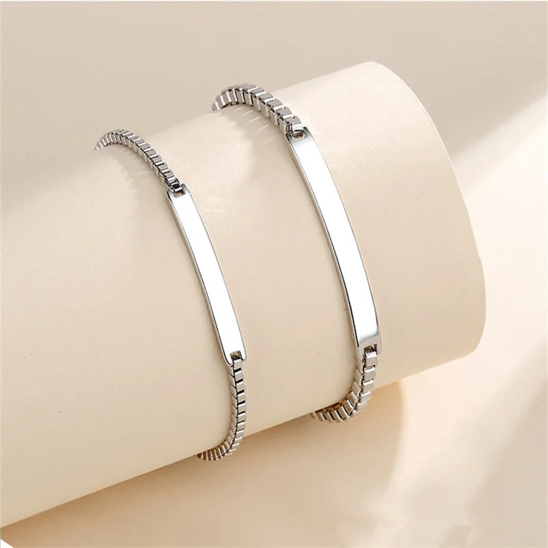 Bracelet couple Blake argent