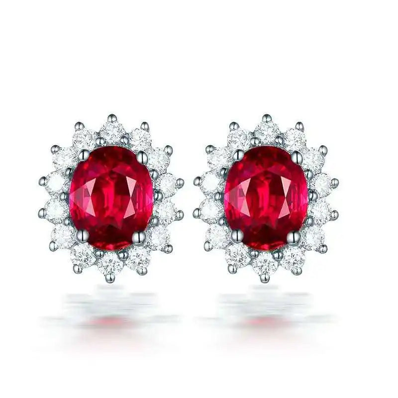 Boucles d'oreilles Lilo argent ruby naturel