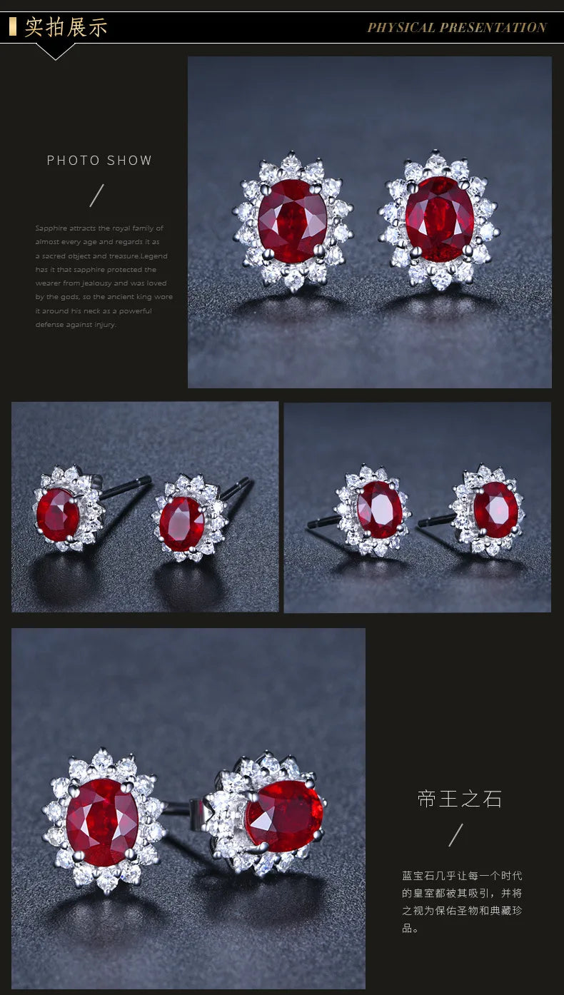 Boucles d'oreilles Lilo argent ruby naturel