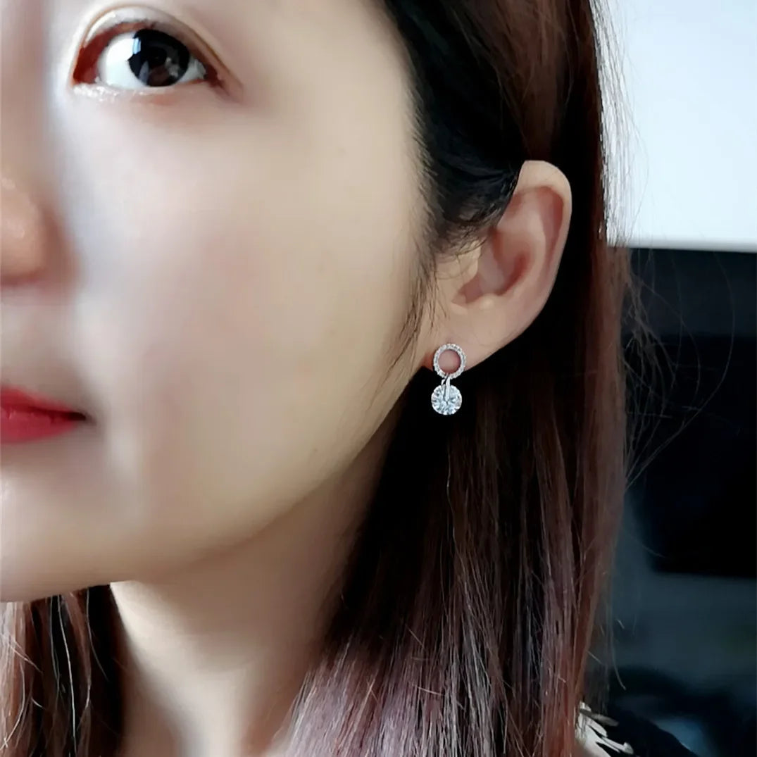 Boucles d'oreilles Circle argent cristal