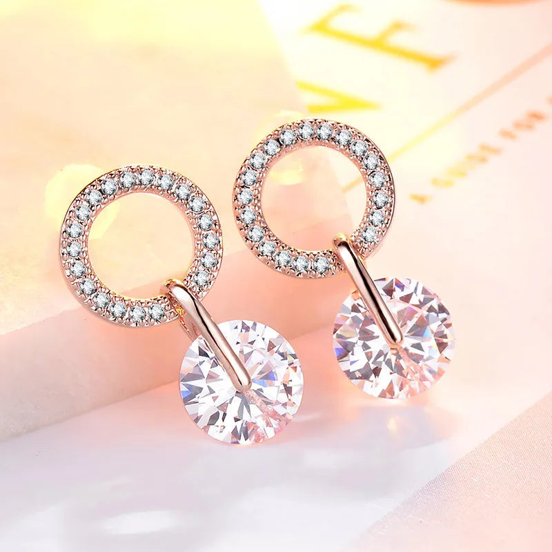 Boucles d'oreilles Circle argent cristal