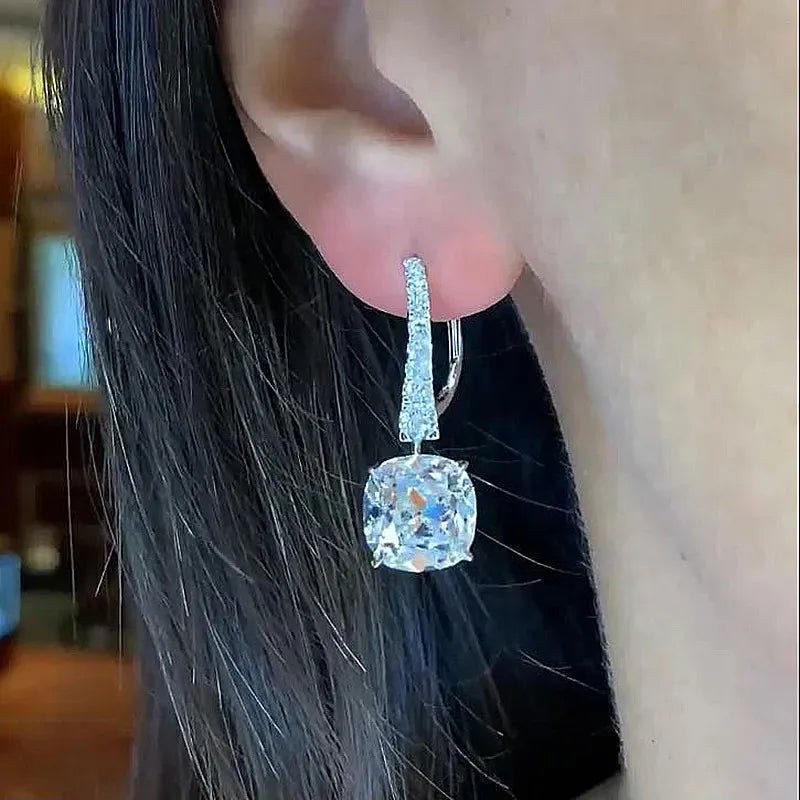 Boucles d'oreilles Lady D argent zirconium