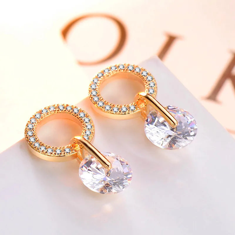 Boucles d'oreilles Circle argent cristal