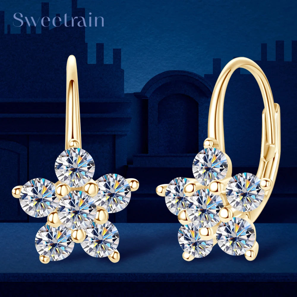 Boucles d'oreilles Live argent et moissanite diamand