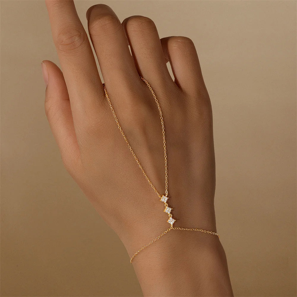Bracelet bague Zineb argent zirconium