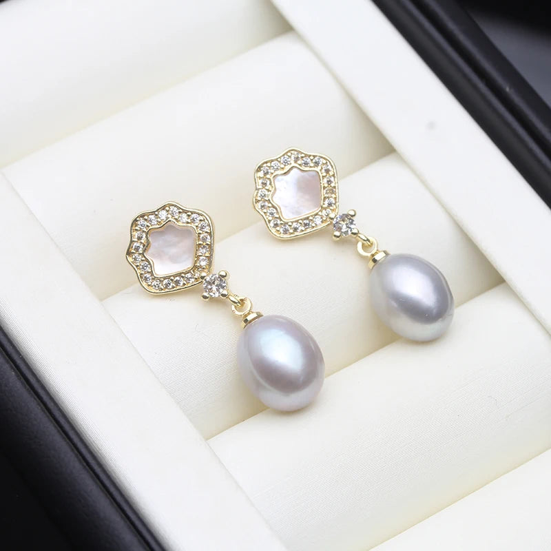 Boucles d'oreilles véritable perle naturel