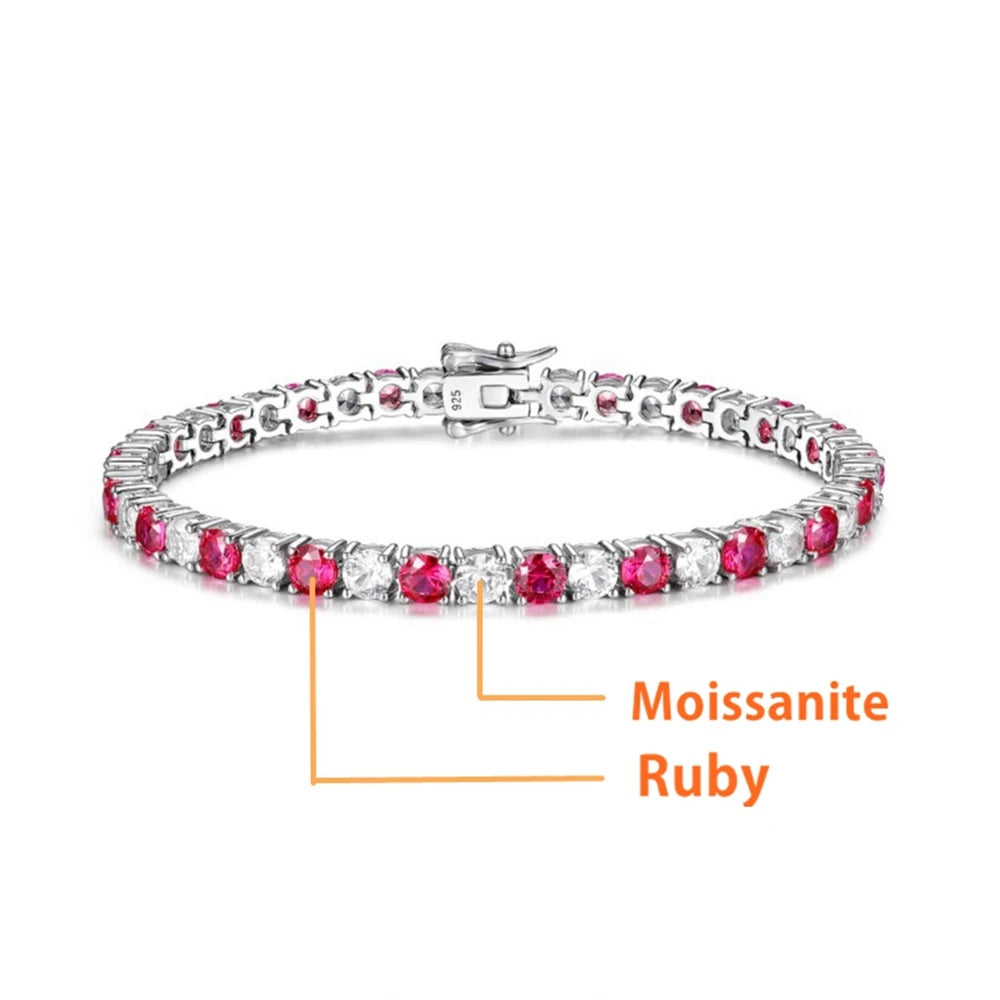 Bracelet Pire argent et moissanite diamand