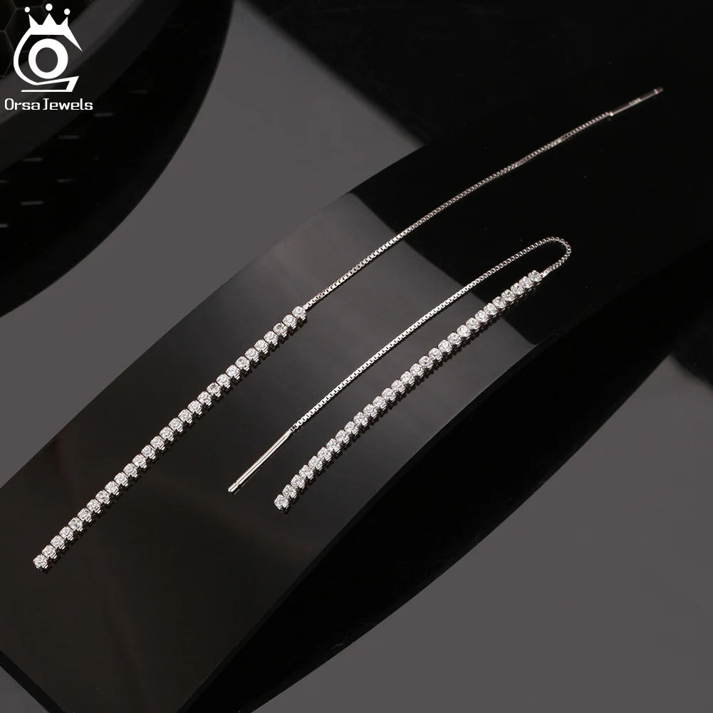 Boucles d'oreilles ORSA argent zirconium