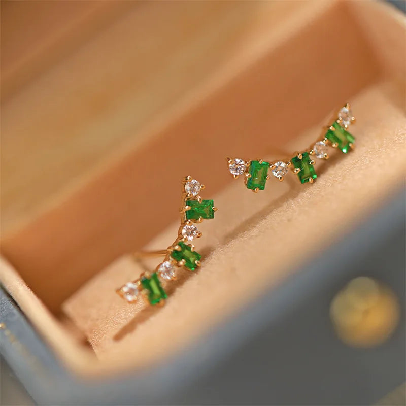 Boucles d'oreilles Ginny argent plaqué or zirconium