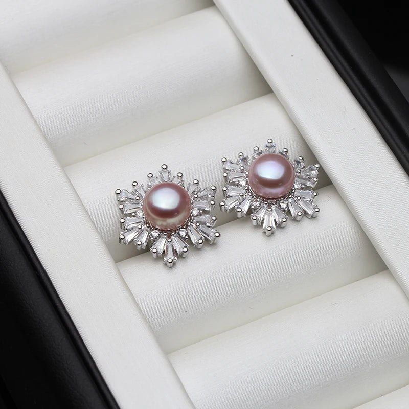 Boucles d'oreilles Pearl argent et perles authentiques