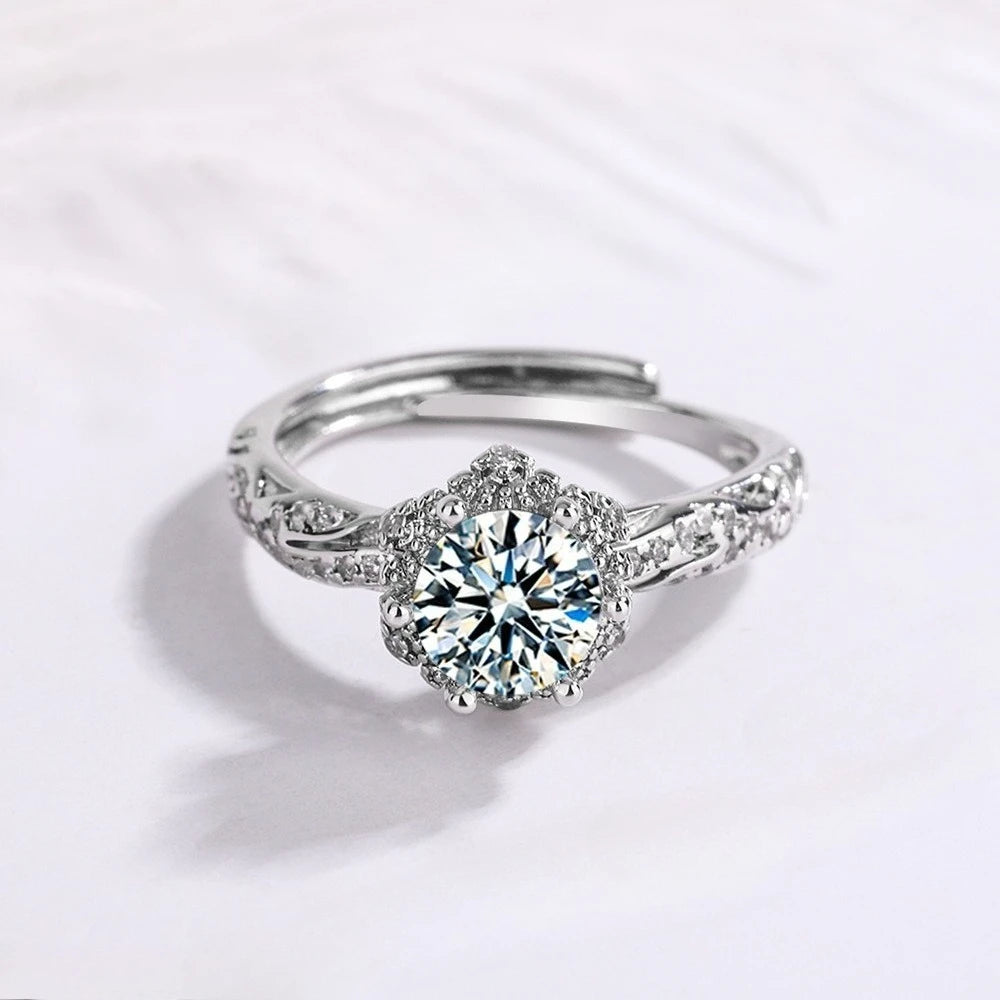 Bague Awa argent moissanite