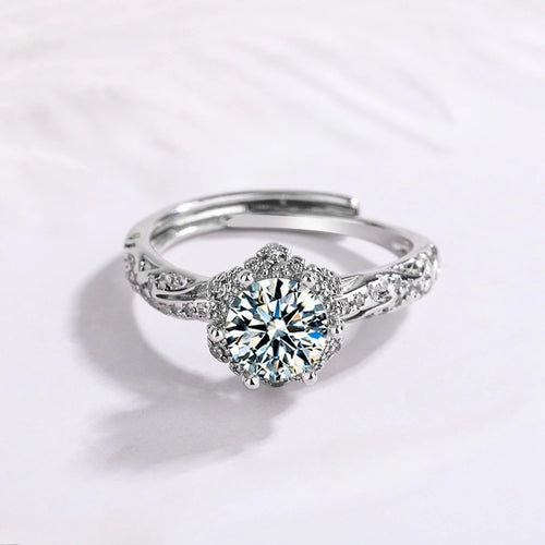 Bague Awa argent moissanite