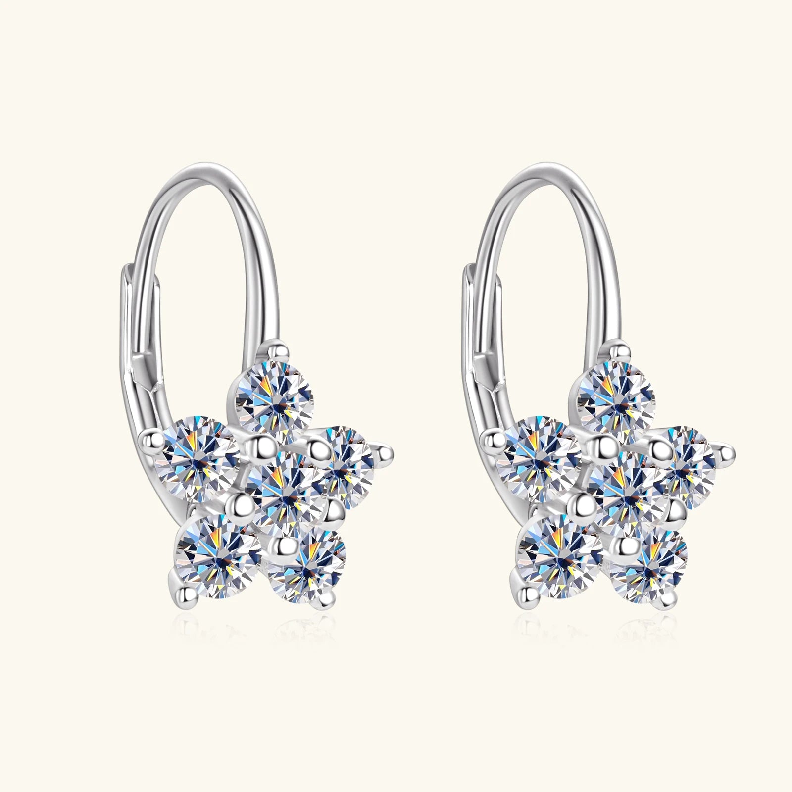 Boucles d'oreilles Live argent et moissanite diamand