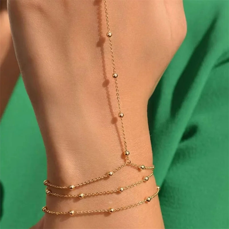Bracelet bague minimaliste doré ou argenté
