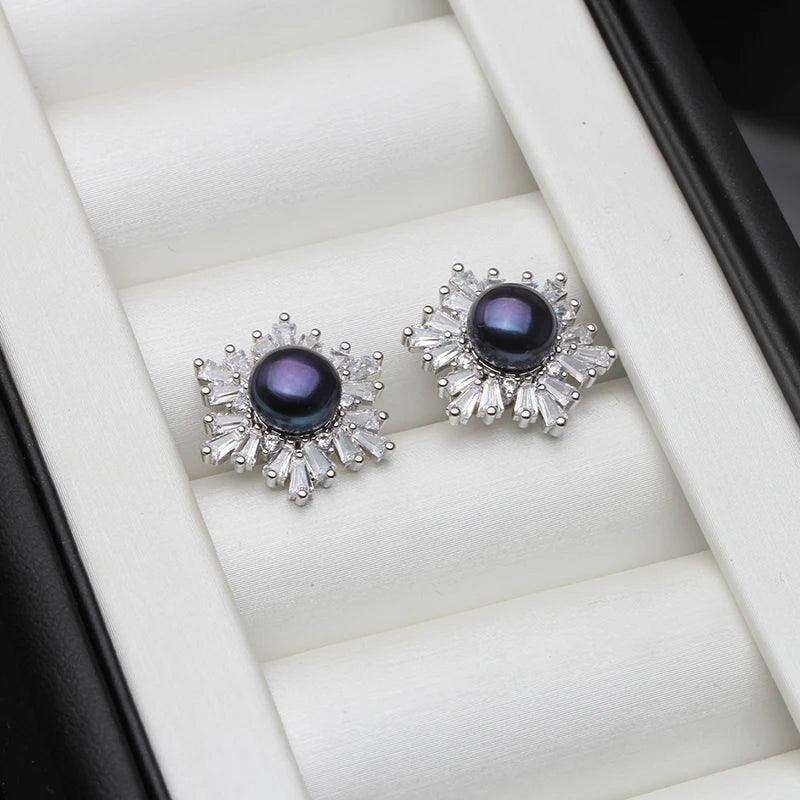 Boucles d'oreilles Pearl argent et perles authentiques