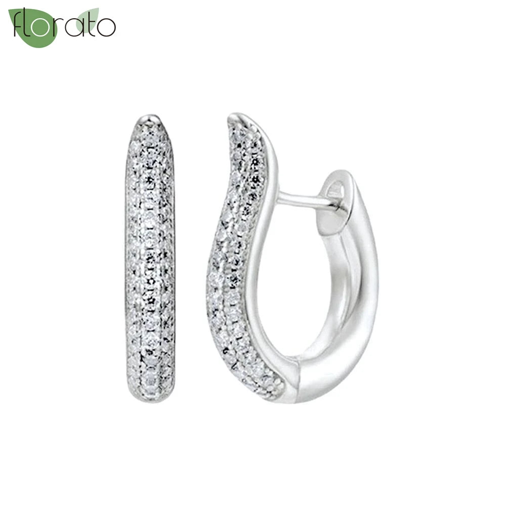 Boucles d'oreilles Valentina argent et zirconium
