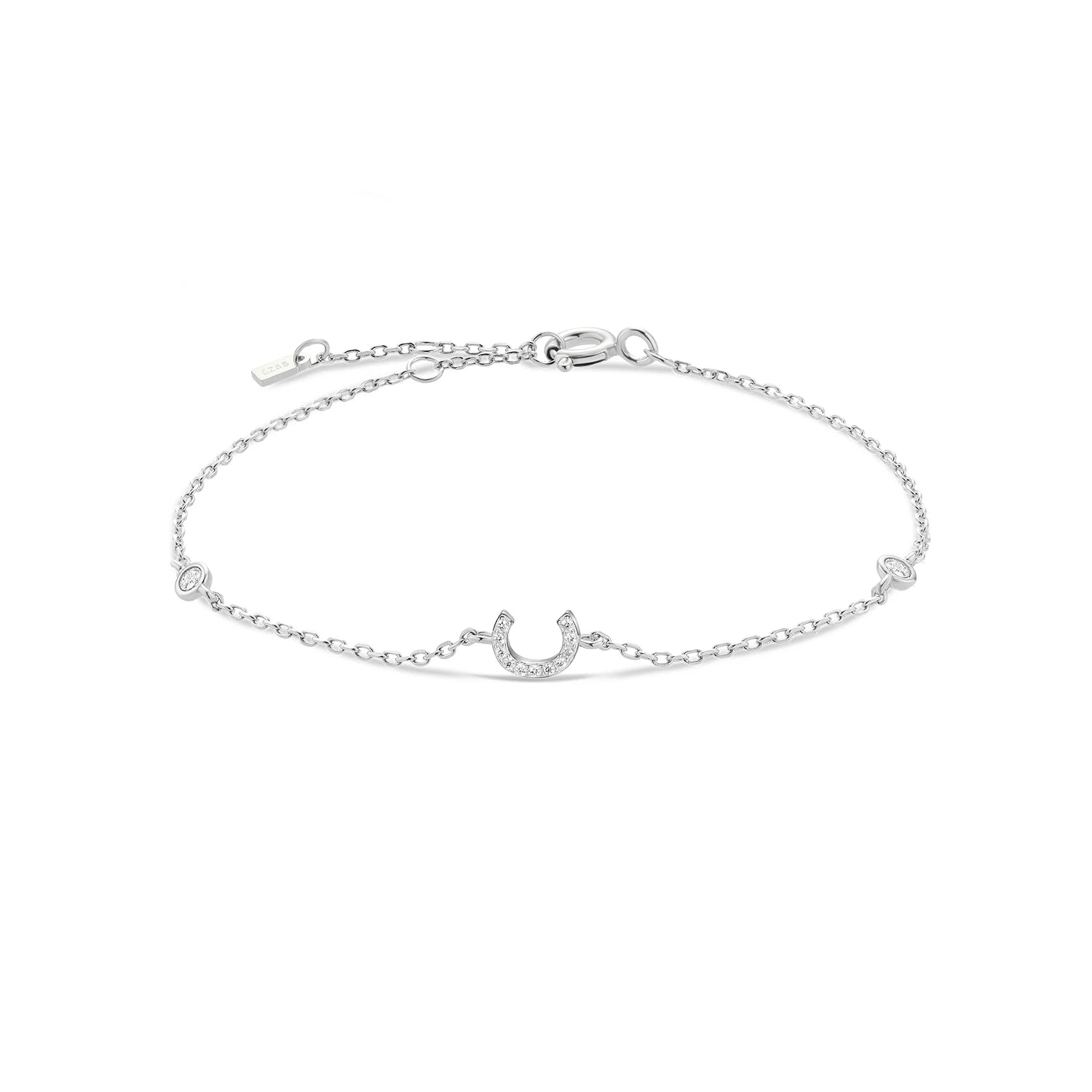 Bracelet initial argent zirconium