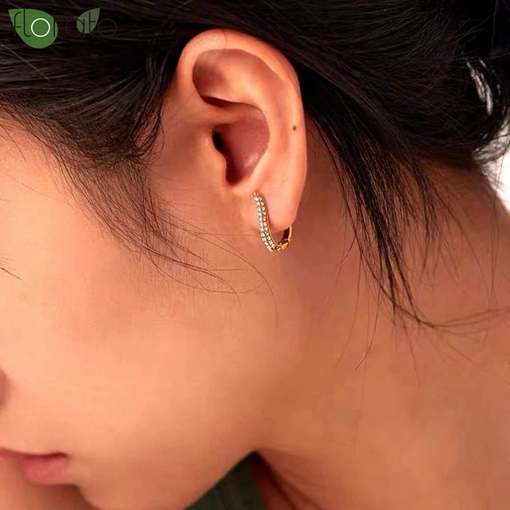Boucles d'oreilles Valentina argent et zirconium