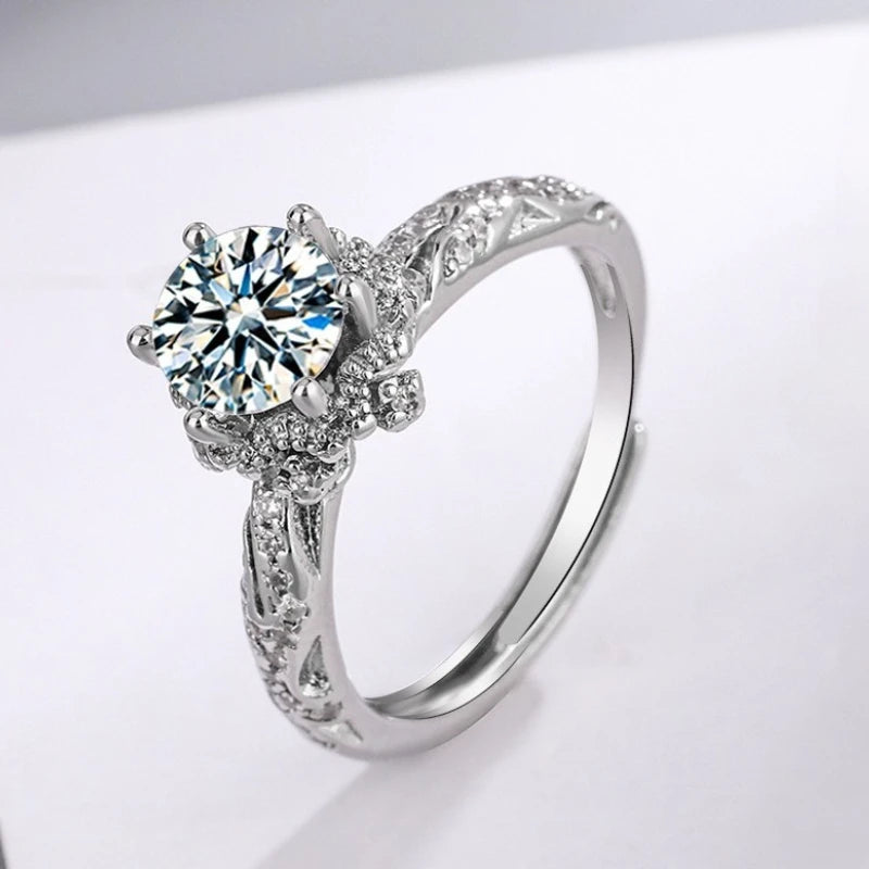 Bague Awa argent moissanite