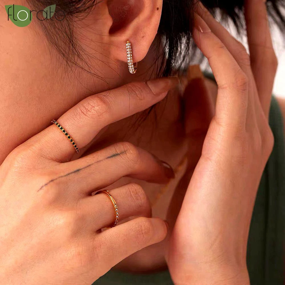 Boucles d'oreilles Valentina argent et zirconium