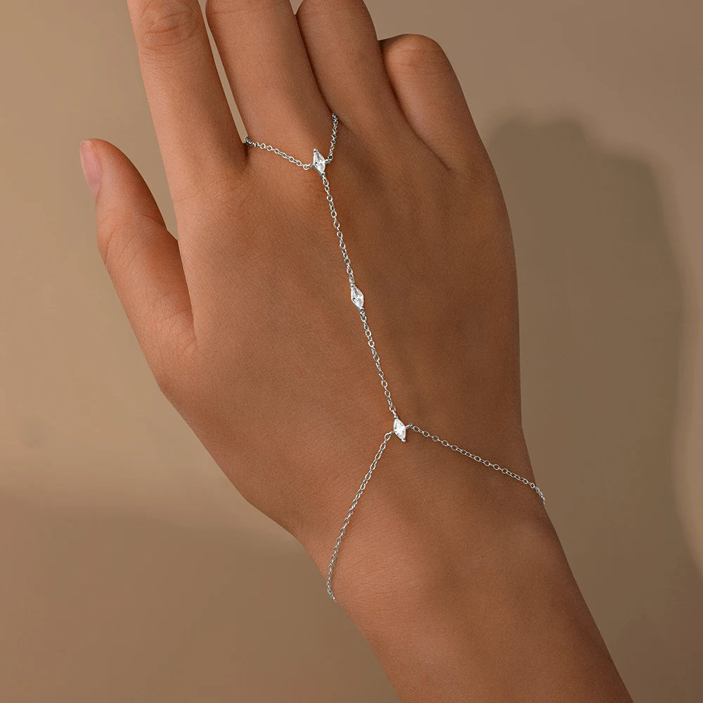 Bracelet bague Zineb argent zirconium