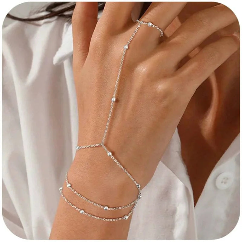 Bracelet bague minimaliste doré ou argenté