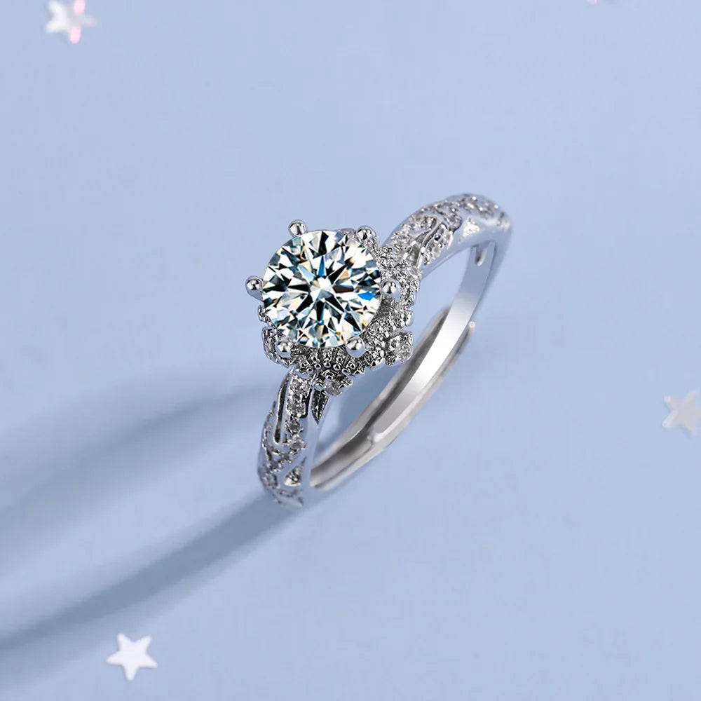 Bague Awa argent moissanite