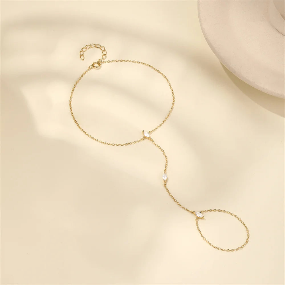 Bracelet bague Zineb argent zirconium
