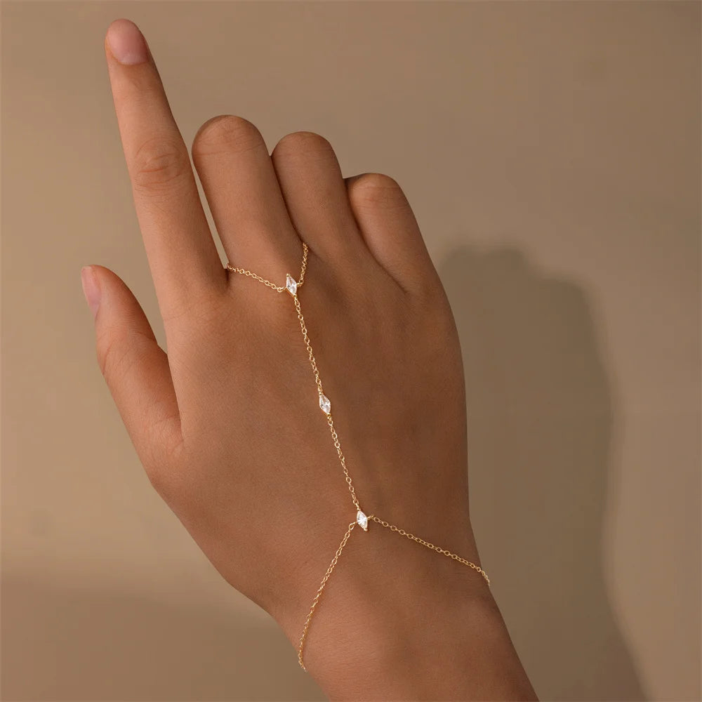 Bracelet bague Zineb argent zirconium