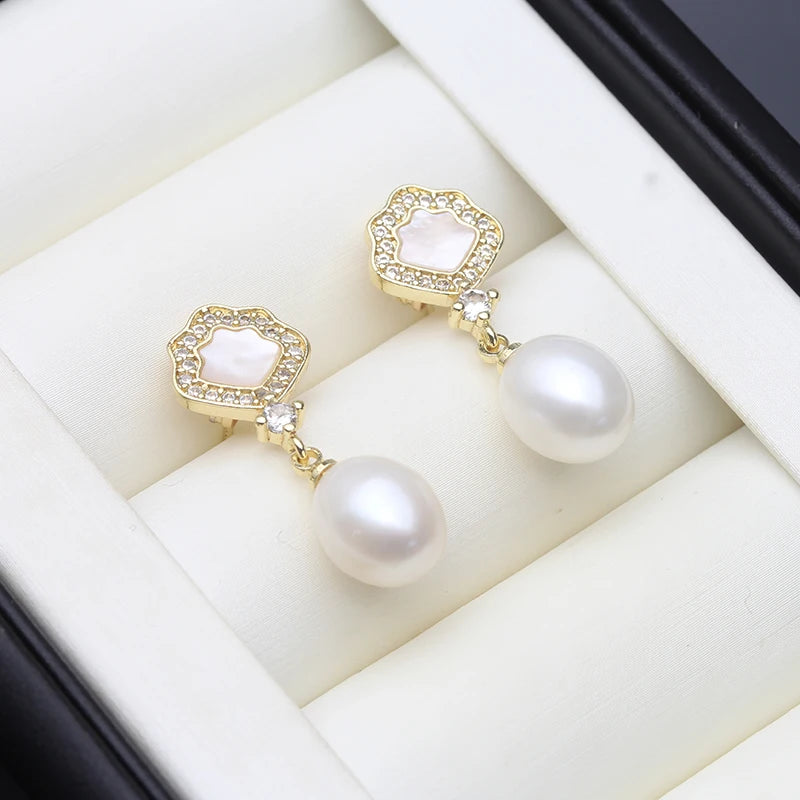 Boucles d'oreilles véritable perle naturel