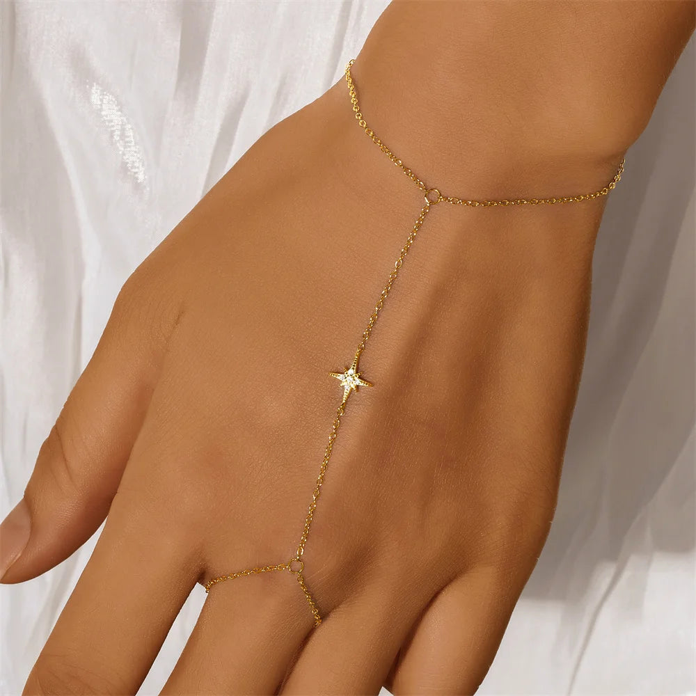 Bracelet bague Zineb argent zirconium