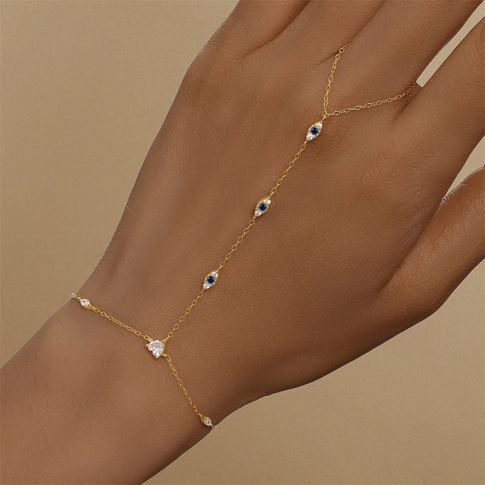Bracelet bague Zineb argent zirconium