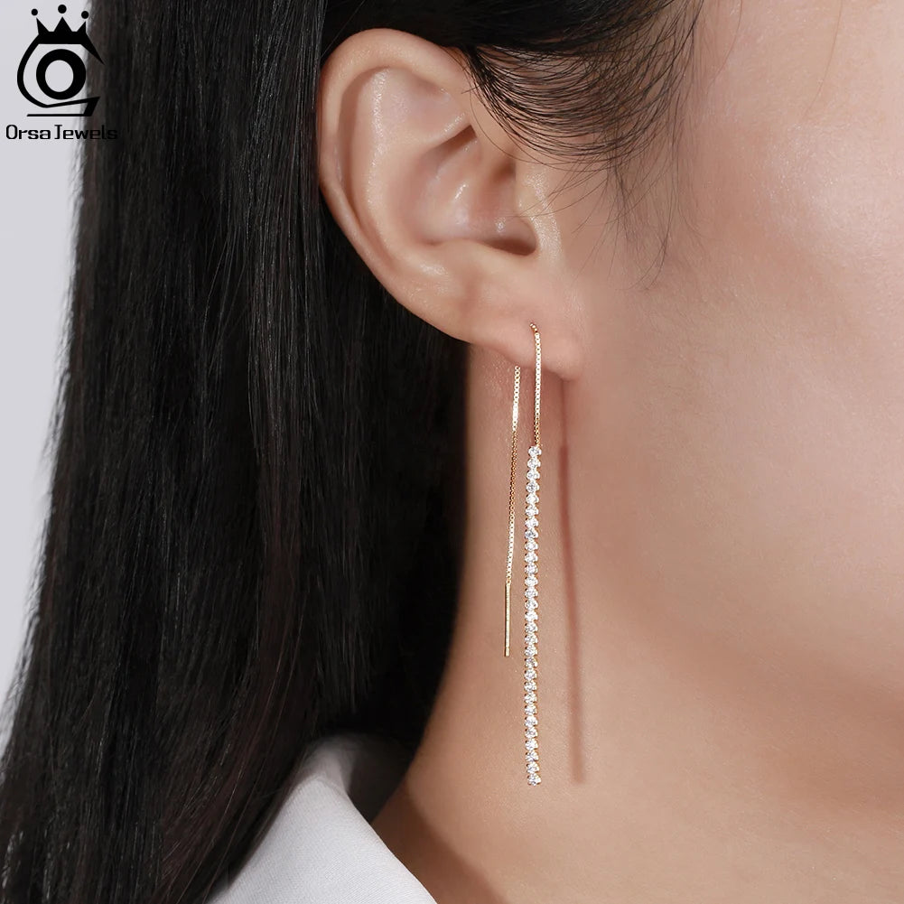 Boucles d'oreilles ORSA argent zirconium