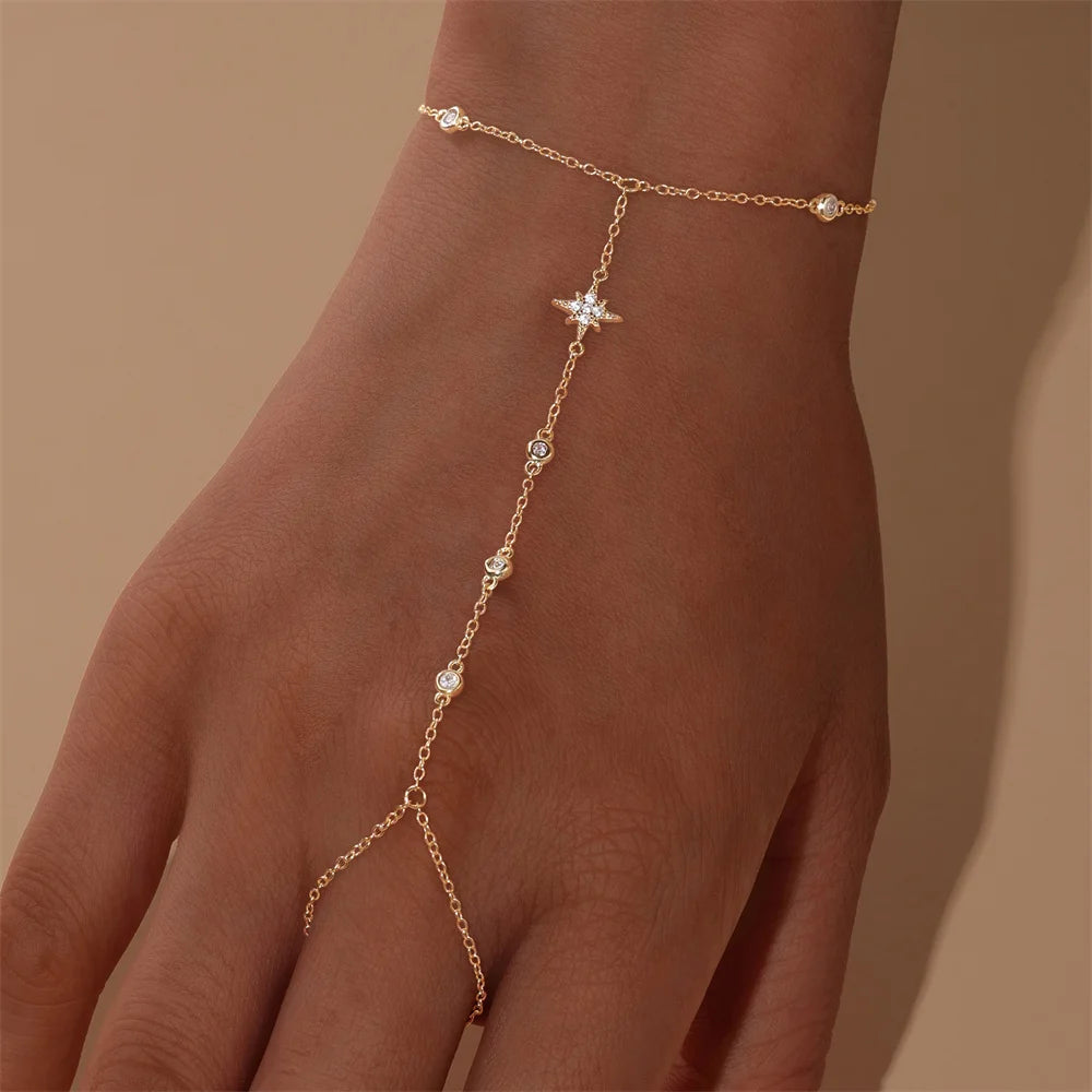 Bracelet bague Zineb argent zirconium