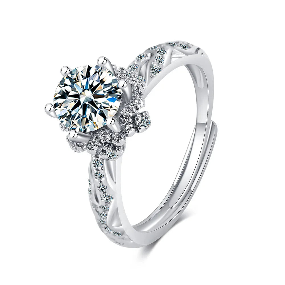 Bague Awa argent moissanite