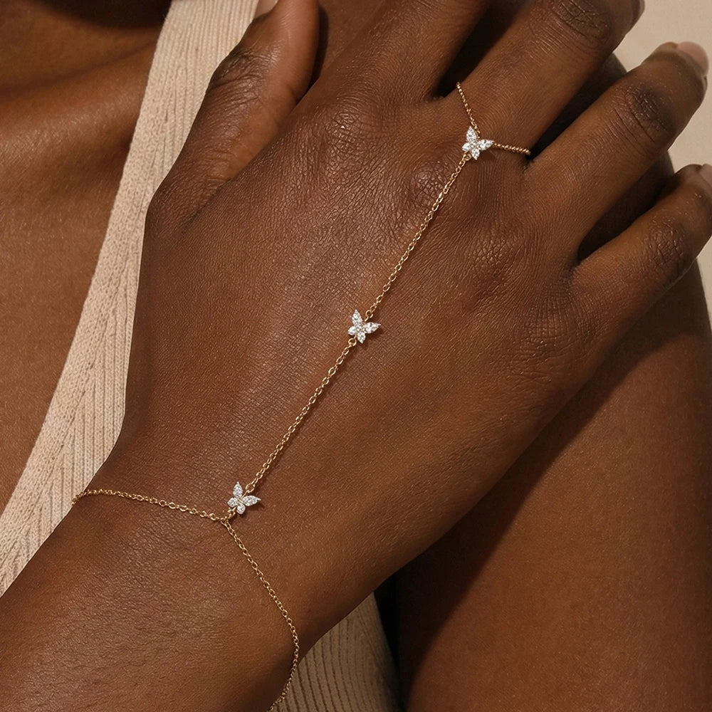 Bracelet bague Zineb argent zirconium