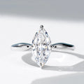 Bague marquise argent et moissanite