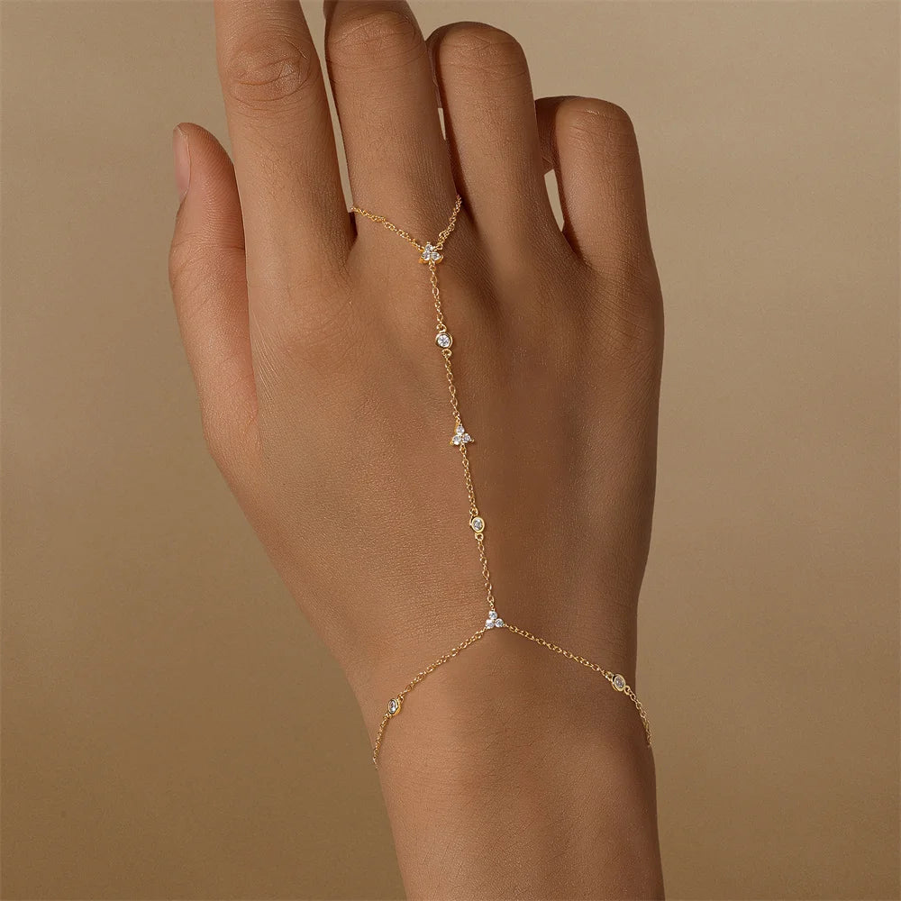 Bracelet bague Zineb argent zirconium