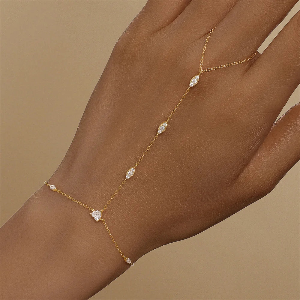 Bracelet bague Zineb argent zirconium