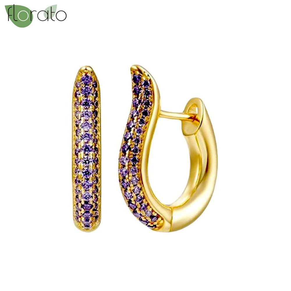 Boucles d'oreilles Valentina argent et zirconium