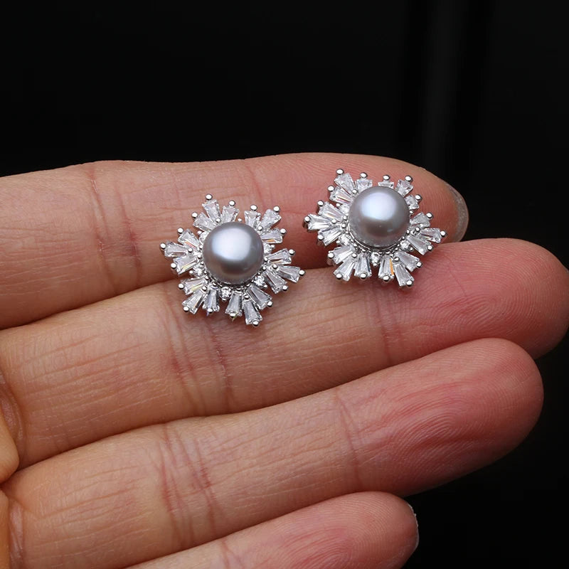 Boucles d'oreilles Pearl argent et perles authentiques