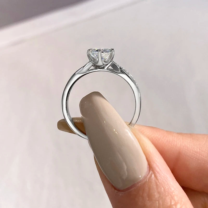 Bague Chloé argent moissanite