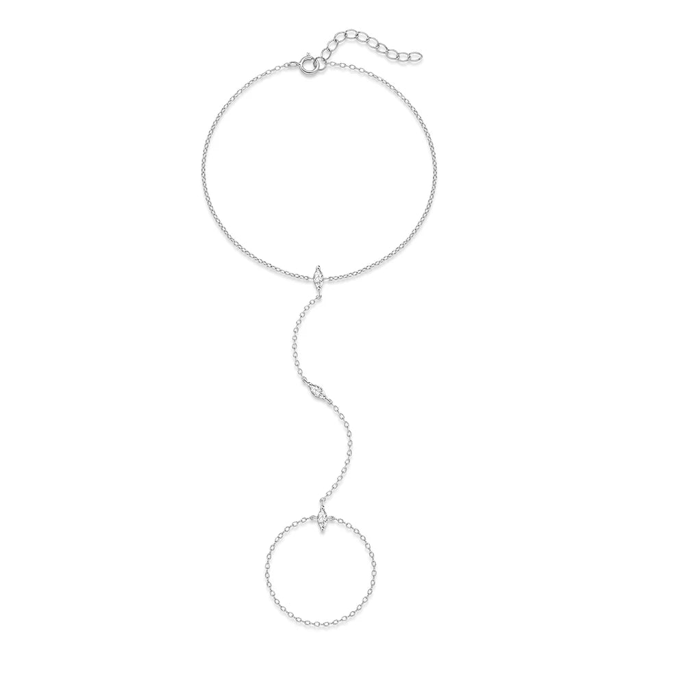 Bracelet bague Zineb argent zirconium
