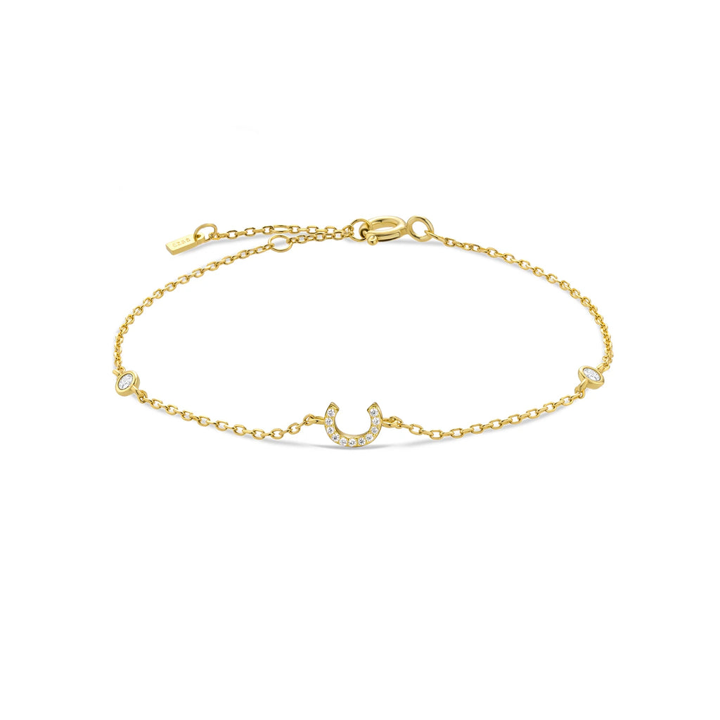 Bracelet initial argent zirconium