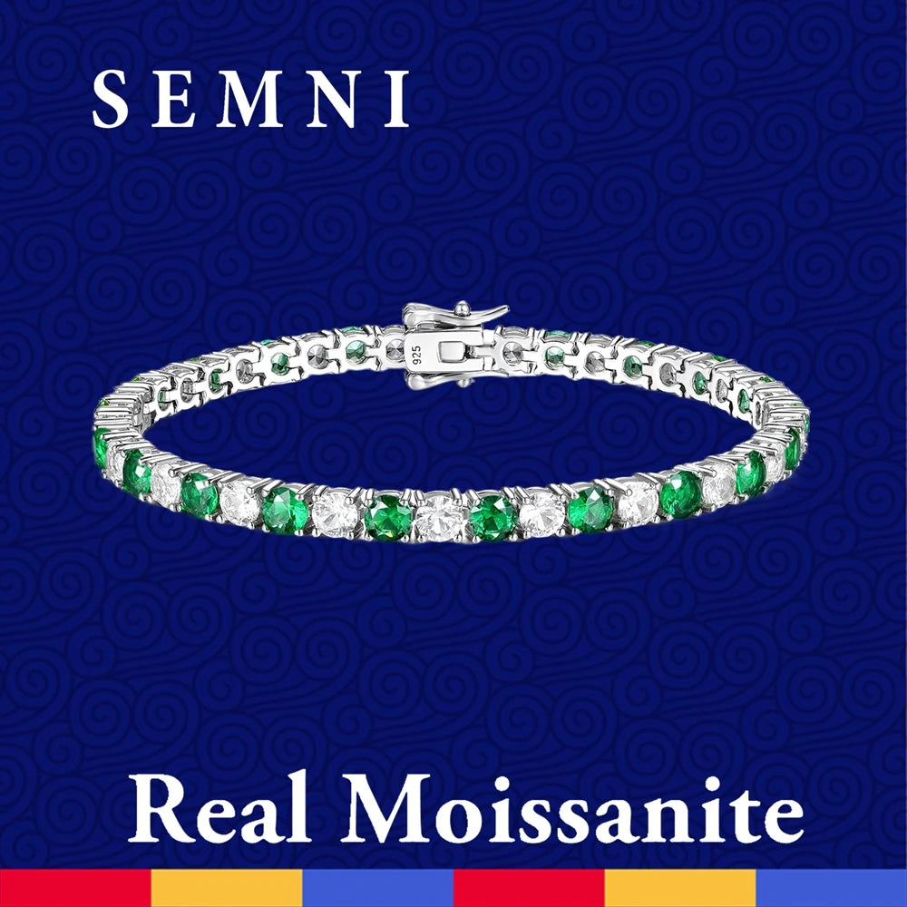 Bracelet Pire argent et moissanite diamand